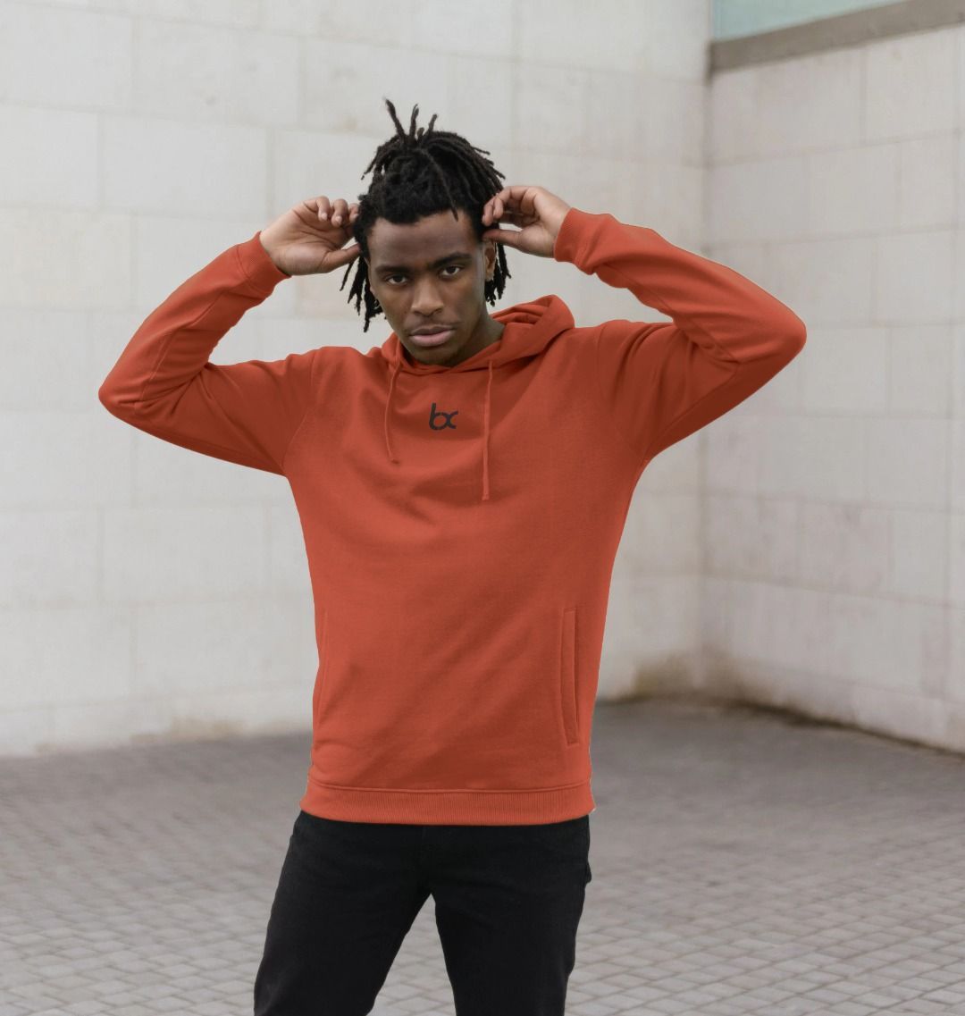 Black and 2025 orange hoodie mens